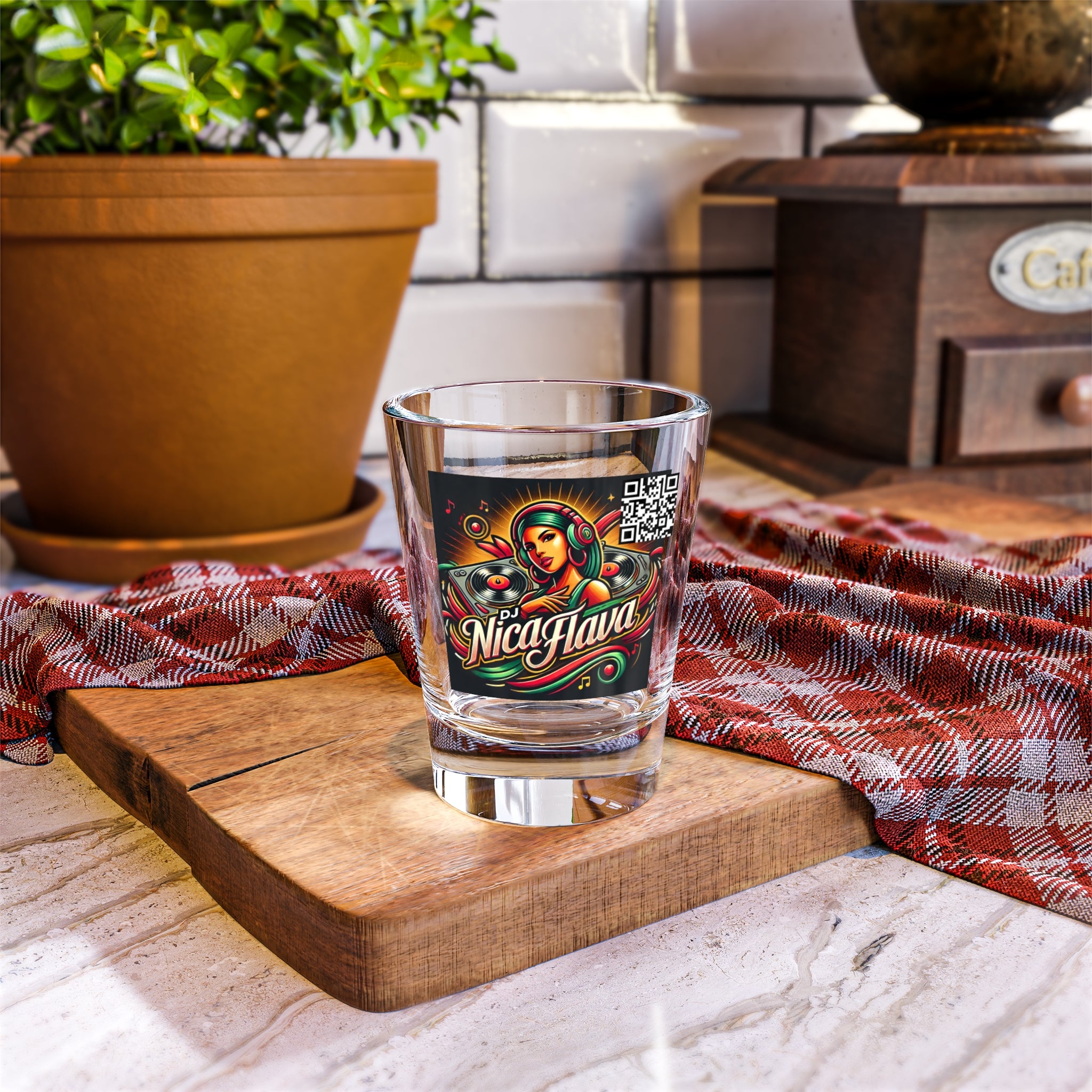 "DJ NicaFlava" Shot Glass, 1.5oz